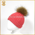 Factory Direct Supply Wool Winter Kids Fur Pom Bobble Hat